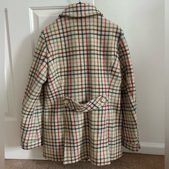 Coach Tattersall Wool Plaid Peacoat - Picture 2 of 6